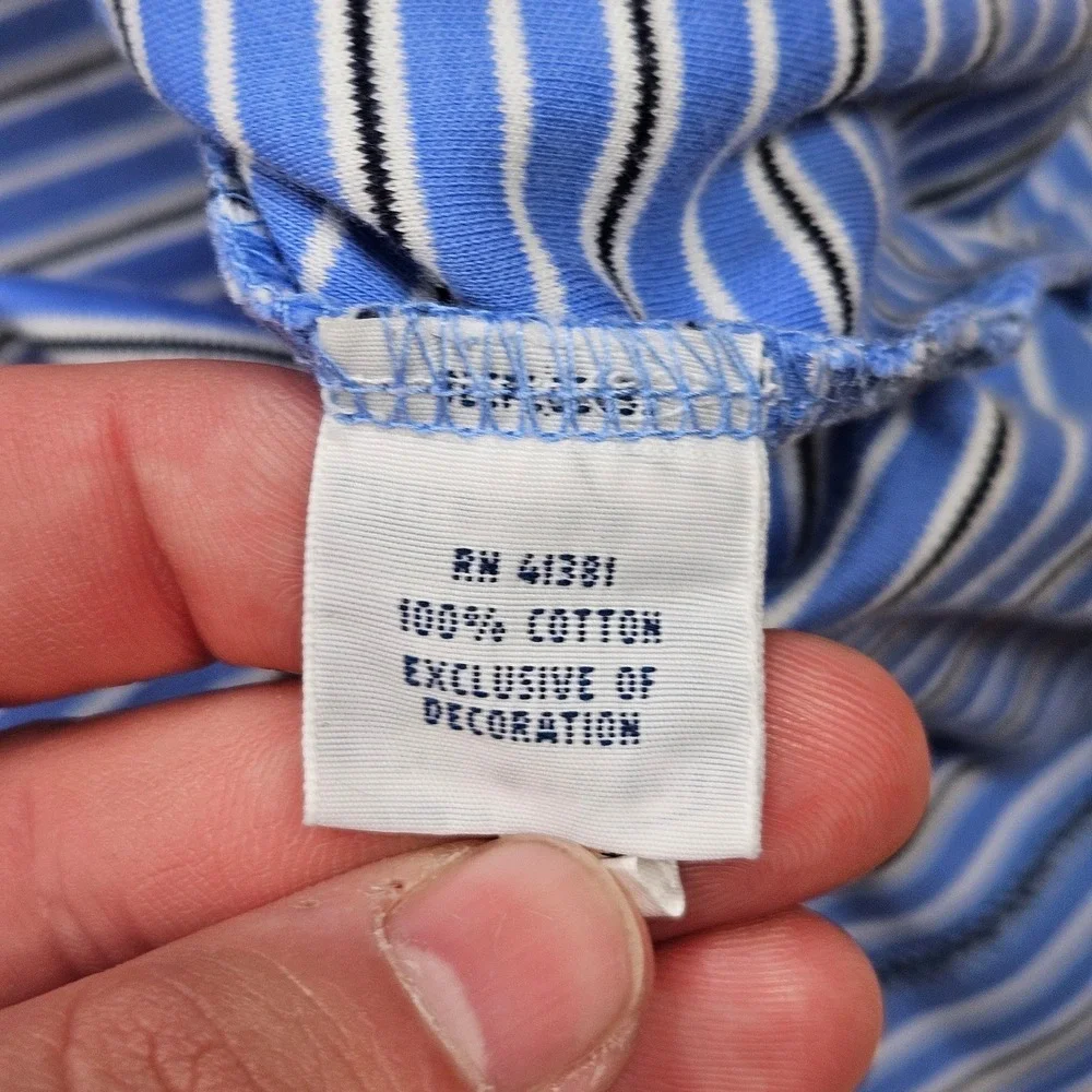 Polo Ralph Lauren Polo Men XL Blue Striped Pima Soft Touch Short Sleeve Shirt